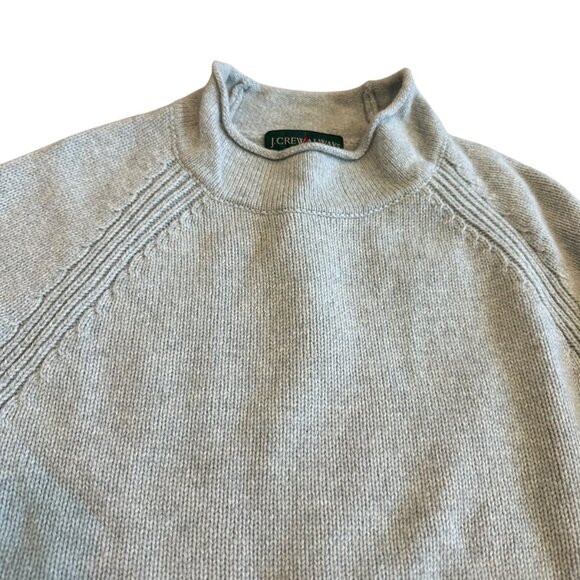J. Crew Always Light Blue Merino Wool Pullover Sweater Mock Neck Cozy Sz Small - Picture 3 of 12